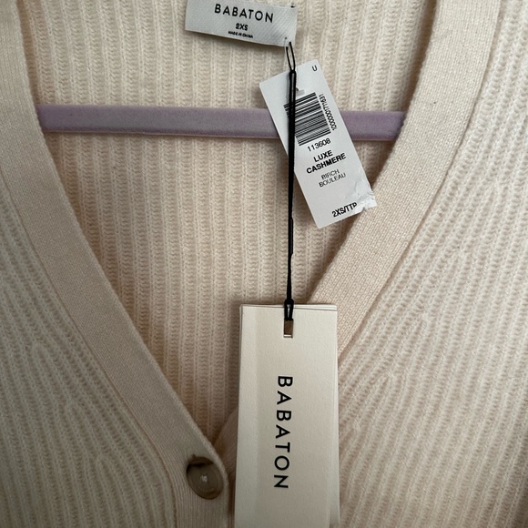 Babaton Cashmere Cream Knit Cardigan - Cropped - Picture 2 of 4